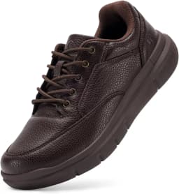 FitVille Men Wide Fit Oxford Shoes Leather Lace-Up Non-Slip Durable Sole Comfort Business Formal Dress Shoes Daily Office Casual Walking Leather Footwear