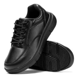 FitVille Men Wide Fit Oxford Shoes Leather Lace-Up Non-Slip Durable Sole Comfort Business Formal Dress Shoes Daily Office Casual Walking Leather Footwear
