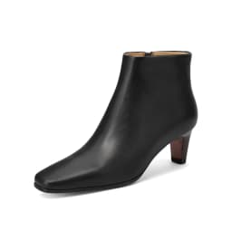 NEW TREND 2026 Autumn Winter Women Genuine Leather Ankle Boots High Block Heels Black Brown Elegant Pointed Toe Side Zipper Boot