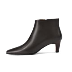 NEW TREND 2026 Autumn Winter Women Genuine Leather Ankle Boots High Block Heels Black Brown Elegant Pointed Toe Side Zipper Boot