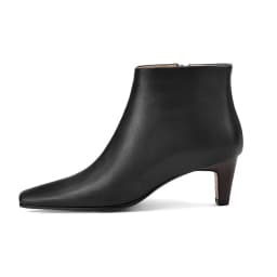 NEW TREND 2026 Autumn Winter Women Genuine Leather Ankle Boots High Block Heels Black Brown Elegant Pointed Toe Side Zipper Boot