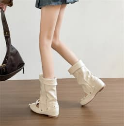 Women's Flats and Loafers Boots Spring Summer Designer Boots for Women Detachable Two-piece Mary Jane Shoes Zapatos De Mujer