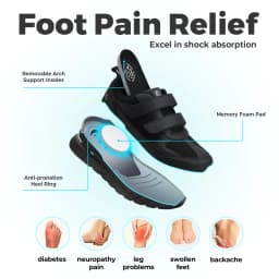FitVille Diabetic Shoes for Men Extra Wide Width Adjustable Closure Walking Shoes Slip-on Sneakers for Foot Pain Relief Swollen