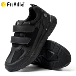 FitVille Diabetic Shoes for Men Extra Wide Width Adjustable Closure Walking Shoes Slip-on Sneakers for Foot Pain Relief Swollen