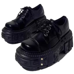 2025 Mens Leather Punk Big Head Low Top Muffin Tank Heightening Platform Locomotive Rock Loafers Shoes