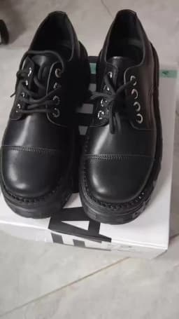2025 Mens Leather Punk Big Head Low Top Muffin Tank Heightening Platform Locomotive Rock Loafers Shoes