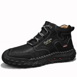 Men's Retro Hand-Stitched Chinese Casual Shoes, Trail Running Sneakers, Casual Fashion Walking and Hiking Shoes, Suitable for Casual Hiking, Outdoor Climbing, Daily Driving, Men's Boots, Black and Brown, Comfortable Soft Sole, Wear-Resistant, Non-Slip, Large Size Men's Shoes