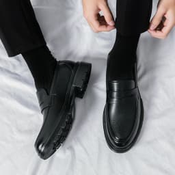 Platform Wedding Brogues Shoes For Men Classic Office Social Men's Dress Leather Shoes Formal Casual Business Loafers Male