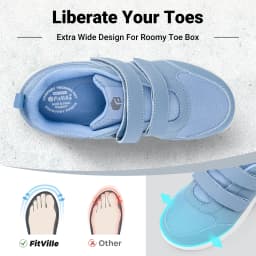 FitVille Women’s Diabetic Shoes for Women Comfortable Extra Wide Walking Shoes Orthopedic Casual Sneakers with Adjustable Strap