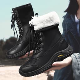 Snow Boots Women Lace-up Waterproof Comfortable Ladies Rain Shoes Female Keep Warm Mid-Calf Winter Boots Outdoor Ankle Boots New