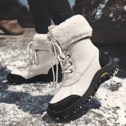 Snow Boots Women Lace-up Waterproof Comfortable Ladies Rain Shoes Female Keep Warm Mid-Calf Winter Boots Outdoor Ankle Boots New