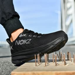 Fashion Comfortable Men's Work Safety Shoes Anti-smash Anti-stab Work Sneakers Steel Toe Shoes Breathable Male Walking Sneakers