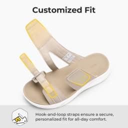 FitVille Women'S Wedge Slippers Wide Width Adjustable Straps Summer Beach Sandals Slipper For Swollen Feet And Bunion Relief