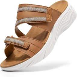 FitVille Women'S Wedge Slippers Wide Width Adjustable Straps Summer Beach Sandals Slipper For Swollen Feet And Bunion Relief