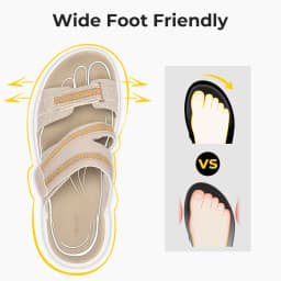 FitVille Women'S Wedge Slippers Wide Width Adjustable Straps Summer Beach Sandals Slipper For Swollen Feet And Bunion Relief