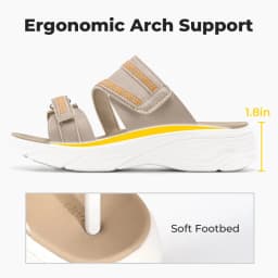 FitVille Women'S Wedge Slippers Wide Width Adjustable Straps Summer Beach Sandals Slipper For Swollen Feet And Bunion Relief