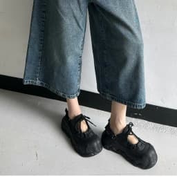 Summer Street Explosion 5CM Mary Jane Sandals Women's Wave Thick Bottom Lace Hollow Big Head Bread Shoes