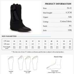 GMQM 2025 New Western Ankle Boots Bows For Women Fold Over Cowgirl Satin Booties Pointed Toe Cowboy Booties Pull On Chunky Heel