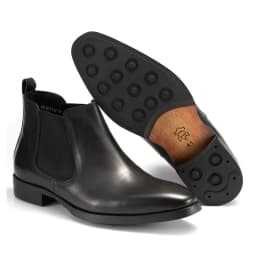 High Quatliy Claf Leather Men's Chelsea Boots Slip on Ankle Boots Motorcycle Genuine Leather Driving Boot Shoes for Men in Stock