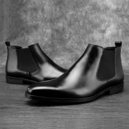 High Quatliy Claf Leather Men's Chelsea Boots Slip on Ankle Boots Motorcycle Genuine Leather Driving Boot Shoes for Men in Stock