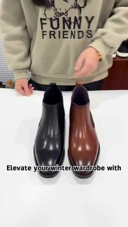 High Quatliy Claf Leather Men's Chelsea Boots Slip on Ankle Boots Motorcycle Genuine Leather Driving Boot Shoes for Men in Stock