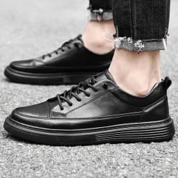 Italian Brand Men's Genuine Leather Casual Shoes Oxford Jogging Shoes Sneakers for Men Warm Cotton Shoes with/No Fur Size：38-47