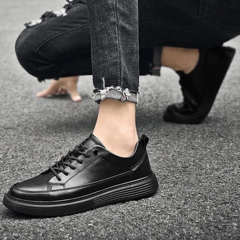 Italian Brand Men's Genuine Leather Casual Shoes Oxford Jogging Shoes Sneakers for Men Warm Cotton Shoes with/No Fur Size：38-47