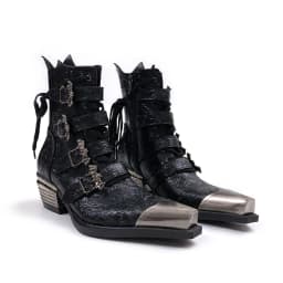 Pointed Chelsea Men's Spring 2026 New Retro Metal Head Western Cowboy Women's Height-increasing Short Boots