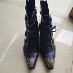 Pointed Chelsea Men's Spring 2026 New Retro Metal Head Western Cowboy Women's Height-increasing Short Boots