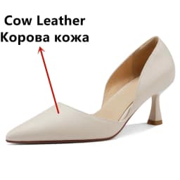 FEDONAS Basic Women Pumps Spring Summer Dress Office Ladies Pointed Toe Thin Heels Genuine Leather Shoes Woman Fashion Elegant
