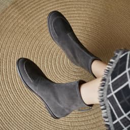 NEW Autumn/Winter Women Boots Sheep Suede Leather Shoes Women Round Toe Low Heel Shoes Slip-on Chelsea Boots Zipper Short Boots