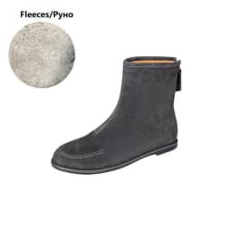 NEW Autumn/Winter Women Boots Sheep Suede Leather Shoes Women Round Toe Low Heel Shoes Slip-on Chelsea Boots Zipper Short Boots