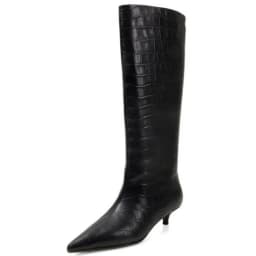 JOZHAMTA Size 34-40 Women Real Leather Mid Heels Long Boots Fashion Shoes For Autumn Knee Boots Office Lady Daily Winter Shoes