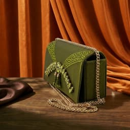 2026 Italian Inspired Olive Rhinestone HAND CRAFTED UPPER Pointed Toe Women High Heels Shoes and Bag Set Elegant Party Shoes