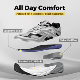 Fitville Walking Shoes Wide Mesh Men's Casual Sneakers Non Slip Dad Sports Shoes for Men Arch Support For Flat Feet Plantar
