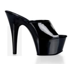 Sexy 15-17CM black lacquered high-heeled slippers, sexy women's 6-inch pole dancer style Slippers