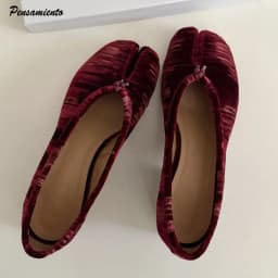 Fashion Pleated Designer Flannel Split toe Women Ballet Pumps Vintage Low Heeled Tabi Loafers Casual Soft Soles Walking Shoes
