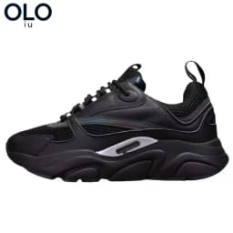 Gray Light Blue Color Block Mesh Dad Shoes Breathable Thick Platform Shock Absorb Casual Sneakers Unisex