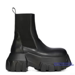 Black Chunky Platform Chelsea Boots Round Toe Elastic Band Slip On Gothic Thick Sole Ankle Booties Luxury Designer Men's Boots
