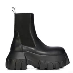 Black Chunky Platform Chelsea Boots Round Toe Elastic Band Slip On Gothic Thick Sole Ankle Booties Luxury Designer Men's Boots