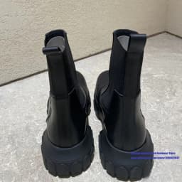 Black Chunky Platform Chelsea Boots Round Toe Elastic Band Slip On Gothic Thick Sole Ankle Booties Luxury Designer Men's Boots