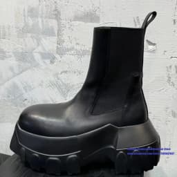 Black Chunky Platform Chelsea Boots Round Toe Elastic Band Slip On Gothic Thick Sole Ankle Booties Luxury Designer Men's Boots