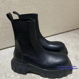 Black Chunky Platform Chelsea Boots Round Toe Elastic Band Slip On Gothic Thick Sole Ankle Booties Luxury Designer Men's Boots