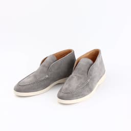 Men's Suede Leather round Toe Mule Loafers High Top Comfortable Flat Shoes Women's Lazy Boots