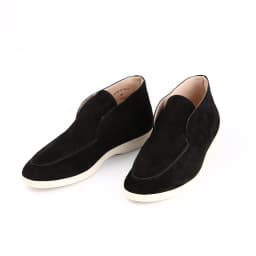 Men's Suede Leather round Toe Mule Loafers High Top Comfortable Flat Shoes Women's Lazy Boots
