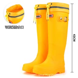 2026 Women's Fashion High-Top Rain Boots Adjustable Drawstring Buckle Non-Slip Waterproof Outdoor Hiking Canyoning Muck Shoes