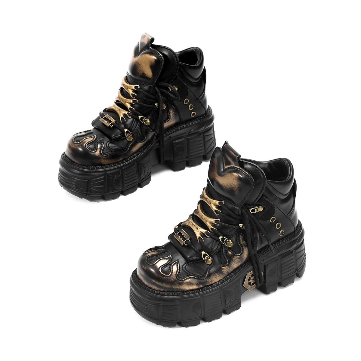 Popular Slip-On Motorcycle Style Layered Wear-Resistant Retro Spanish Short Boots Dark Metal Punk for Men and Women