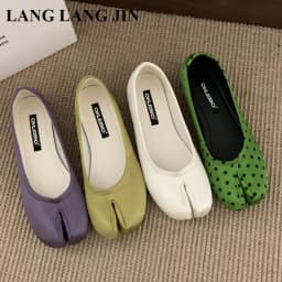 2026 Fashion Tabi Ninja Shoes Woman Flats Ballet Split Toe Ballerinas Ladies Round Heeled Loafers Tacones Female Moccasins Mujer