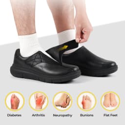 FitVille Men'S Diabetic Slip-On Oxford Dress Shoes, Adjustable Fit Comfort Business Formal & Wedding Casual Sneakers, Professional Orthopedic Footwear With Roomy Toe Box For Swollen & Wide Feet