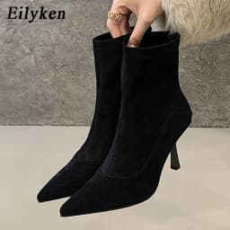 Eilyken Women Ankle Boots Sexy Thin High Heels Pointed Toe Female Shoes Spring Autumn Zipper Chelsea Short Booties